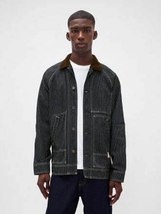 Denim-Arbeitsjacke mit Streifen