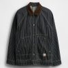 Denim-Arbeitsjacke mit Streifen Denim-Arbeitsjacke mit Streifen