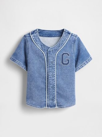 Denim-Baseballtrikot mit Logo für Babys und Kleinkinder
