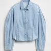 Denim-Hemd mit Ballonärmeln Denim-Hemd mit Ballonärmeln