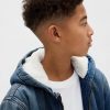 Denim-Hoodie mit Sherpa-Futter für Kinder Denim-Hoodie mit Sherpa-Futter für Kinder