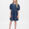 Denim-Kleid mit Puffärmeln für Kinder Denim-Kleid mit Puffärmeln für Kinder
