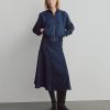 Denim-Midirock im Tulpenstil