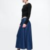 Denim-Midirock mit Westernpasse Denim-Midirock mit Westernpasse