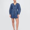 Denim-Minikleid mit Fassärmeln Denim-Minikleid mit Fassärmeln
