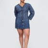 Denim-Minikleid mit Fassärmeln Denim-Minikleid mit Fassärmeln