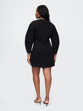Denim-Minikleid mit Fassärmeln