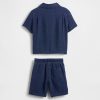 Denim-Outfit-Set aus Crinkle-Gaze für Babys und Kleinkinder Denim-Outfit-Set aus Crinkle-Gaze für Babys und Kleinkinder