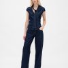 Denim-Top mit Schluppenkragen Denim-Top mit Schluppenkragen