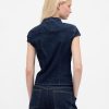Denim-Top mit Schluppenkragen Denim-Top mit Schluppenkragen