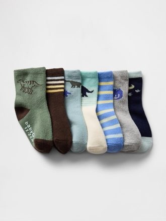 Dino-Crew-Socken für Babys und Kleinkinder (7er-Pack)