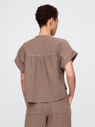 Dolman-Hemd aus Baumwollgaze