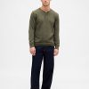 Doppelt gestricktes Henley-T-Shirt Doppelt gestricktes Henley-T-Shirt