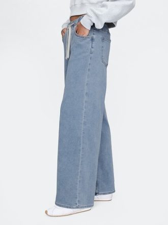 Easy Baggy-Jeans aus Strick mit mittlerer Leibhöhe