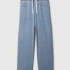 Easy Baggy-Jeans aus Strick mit mittlerer Leibhöhe Easy Baggy-Jeans aus Strick mit mittlerer Leibhöhe