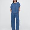 Easy Barrel-Hose aus Baumwollgaze-Denim Easy Barrel-Hose aus Baumwollgaze-Denim