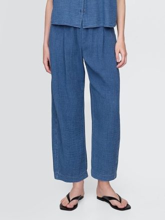 Easy Barrel-Hose aus Baumwollgaze-Denim