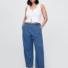 Easy Barrel-Hose aus Baumwollgaze-Denim Easy Barrel-Hose aus Baumwollgaze-Denim