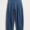 Easy Barrel-Hose aus Baumwollgaze-Denim Easy Barrel-Hose aus Baumwollgaze-Denim