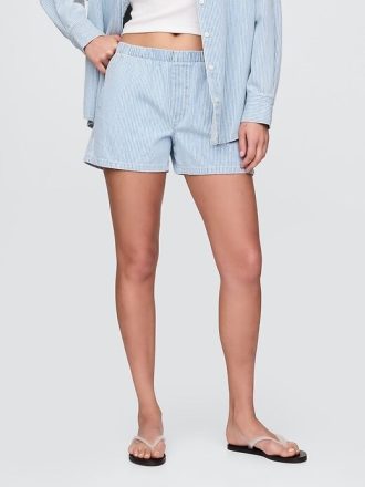 Easy Denim-Boxershorts mit mittlerer Leibhöhe