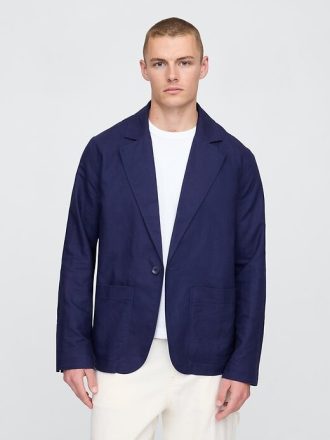 Entspannter Blazer aus Leinen und Baumwolle