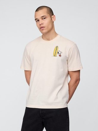 Entspanntes Snoopy-Grafik-T-Shirt