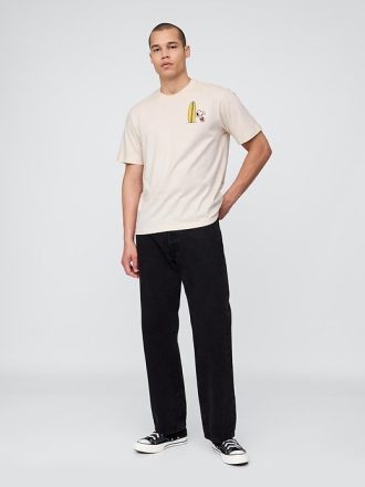 Entspanntes Snoopy-Grafik-T-Shirt