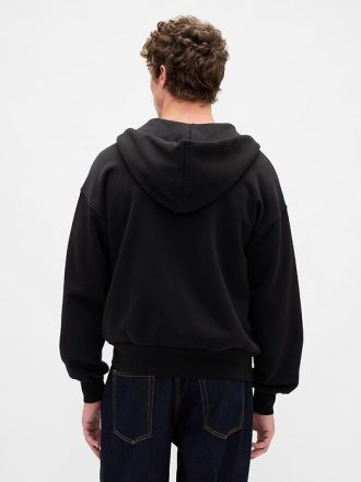 Extra schwerer French Terry-Kapuzenpullover mit Reißverschluss