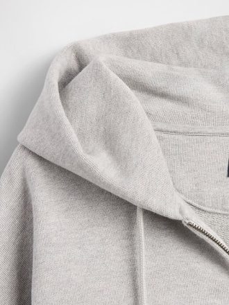Extra schwerer French Terry-Kapuzenpullover mit Reißverschluss