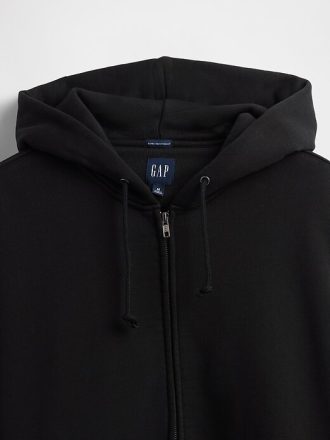 Extra schwerer French Terry-Kapuzenpullover mit Reißverschluss