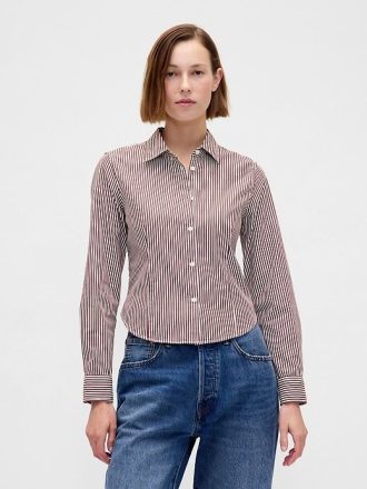 Figurbetontes Crop-Shirt aus Bio-Baumwolle