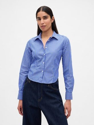 Figurbetontes Crop-Shirt aus Bio-Baumwolle
