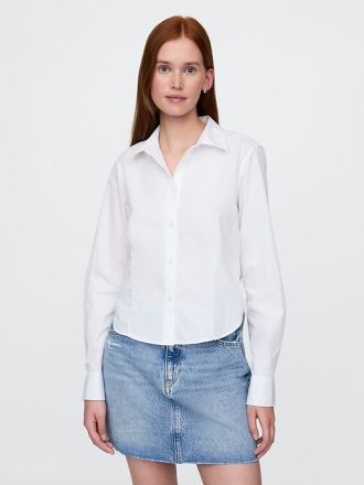 Figurbetontes Crop-Shirt aus Bio-Baumwolle