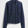 Figurbetontes, kurzes Jeanshemd Figurbetontes, kurzes Jeanshemd