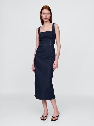 Figurbetontes Midikleid aus Denim