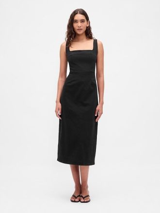 Figurbetontes Midikleid aus Denim