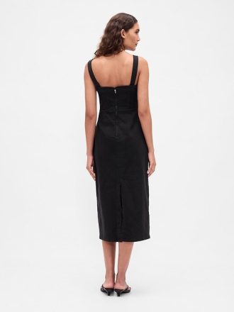 Figurbetontes Midikleid aus Denim