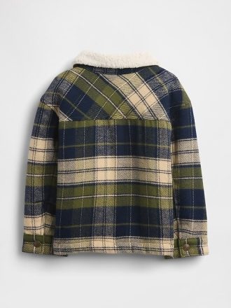 Flanellhemdjacke mit Sherpa-Futter für Babys und Kleinkinder