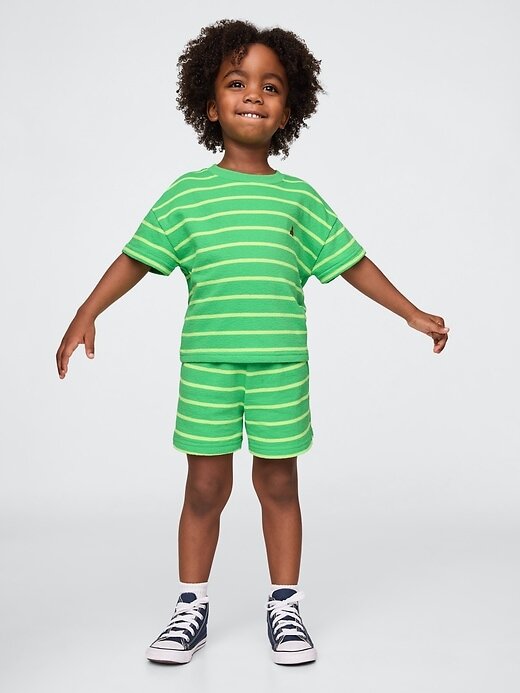 Frottee-Outfit-Set mit strukturierten Streifen für Babys und Kleinkinder Frottee-Outfit-Set mit strukturierten Streifen für Babys und Kleinkinder