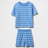 Frottee-Outfit-Set mit strukturierten Streifen für Babys und Kleinkinder Frottee-Outfit-Set mit strukturierten Streifen für Babys und Kleinkinder