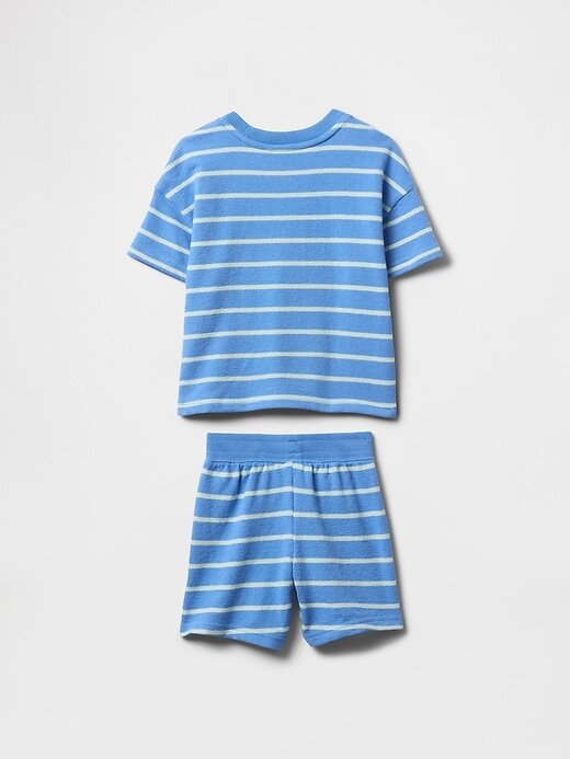 Frottee-Outfit-Set mit strukturierten Streifen für Babys und Kleinkinder Frottee-Outfit-Set mit strukturierten Streifen für Babys und Kleinkinder
