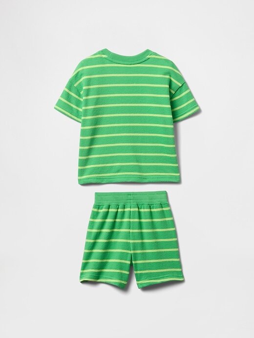 Frottee-Outfit-Set mit strukturierten Streifen für Babys und Kleinkinder Frottee-Outfit-Set mit strukturierten Streifen für Babys und Kleinkinder