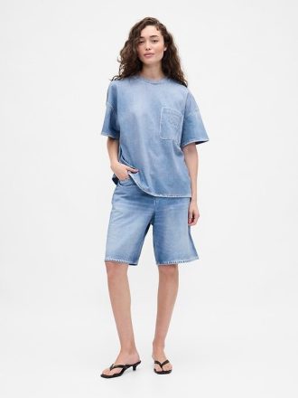 Gap × BÉIS Strick-Denim-Taschen-T-Shirt für Erwachsene Gap × BÉIS Strick-Denim-Taschen-T-Shirt für Erwachsene