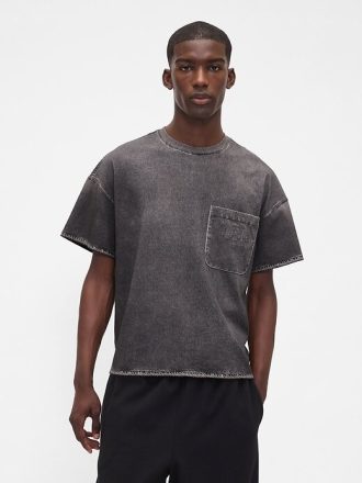 Gap × BÉIS Strick-Denim-Taschen-T-Shirt für Erwachsene Gap × BÉIS Strick-Denim-Taschen-T-Shirt für Erwachsene