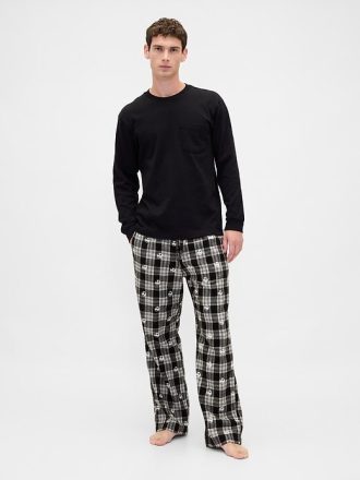 Gap × Disney – Flanell-Pyjamahose mit Totenkopfmotiv für Erwachsene „The Nightmare Before Christmas“ von Tim Burton