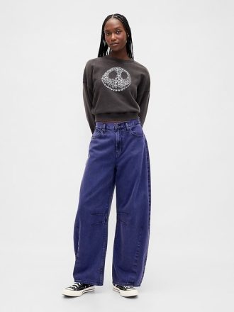 Gap × Disney Tim Burtons „The Nightmare Before Christmas“ Mid Rise UltraSoft Barrel Jeans
