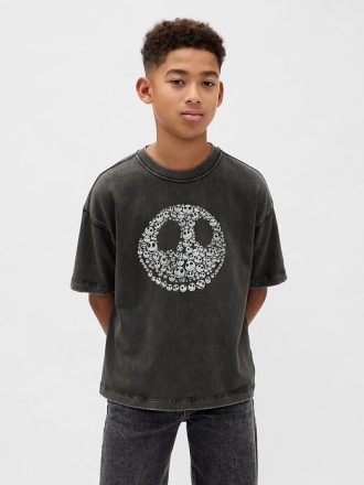 Gap × Disney Tim Burtons „The Nightmare Before Christmas“ Totenkopf-T-Shirt für Kinder