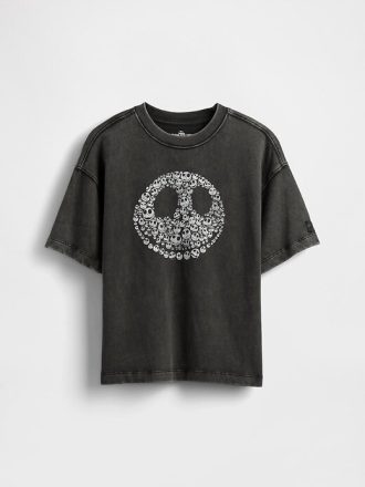 Gap × Disney Tim Burtons „The Nightmare Before Christmas“ Totenkopf-T-Shirt für Kinder