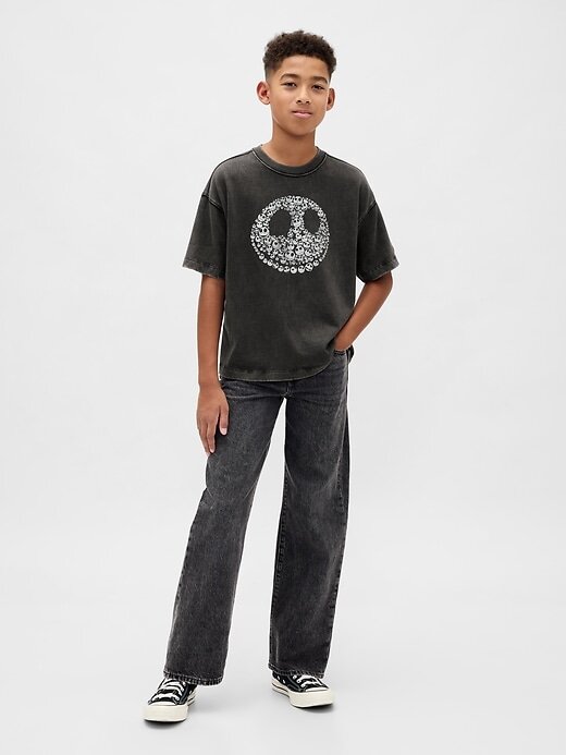 Gap × Disney Tim Burtons „The Nightmare Before Christmas“ Totenkopf-T-Shirt für Kinder Gap × Disney Tim Burtons „The Nightmare Before Christmas“ Totenkopf-T-Shirt für Kinder