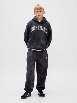 Gap × Disney Tim Burtons „The Nightmare Before Christmas“ – VintageSoft Baggy-Jogginghose für Kinder mit Totenkopfmotiv